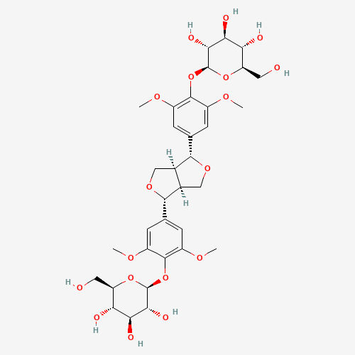 (2S,3R,4S,5S,6R)-2-[4-[(3R,3aS,6R,6aS)-6-[3,5-dimethoxy-4-[(2S,3R,4S,5S,6R)-3,4,5-trihydroxy-6-(hydroxymethyl)oxan-2-yl]oxyphenyl]-1,3,3a,4,6,6a-hexahydrofuro[3,4-c]furan-3-yl]-2,6-dimethoxyphenoxy]-6-(hydroxymethyl)oxane-3,4,5-triol (CAS: 66791-77-3) - Related Chemical Product