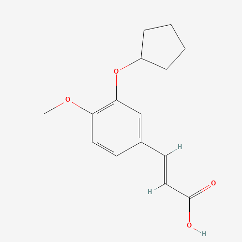 (E)-3-(3-cyclopentyloxy-4-methoxyphenyl)prop-2-enoic acid (CAS: 145743-83-5) - Chemical Structure and Molecular Formula 