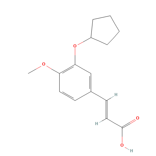 (E)-3-(3-cyclopentyloxy-4-methoxyphenyl)prop-2-enoic acid (CAS: 145743-83-5) - Related Chemical Product