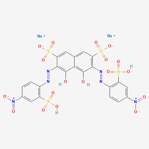 disodium;(3Z,6E)-3,6-bis[(4-nitro-2-sulfophenyl)hydrazinylidene]-4,5-dioxonaphthalene-2,7-disulfonate (CAS: 94732-99-7) - Chemical Structure and Molecular Formula 