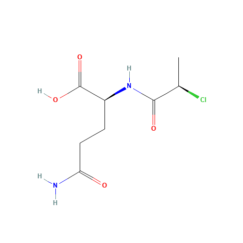 (2S)-5-amino-2-[[(2R)-2-chloropropanoyl]amino]-5-oxopentanoic acid (CAS: 159141-33-0) - Chemical Structure and Molecular Formula 