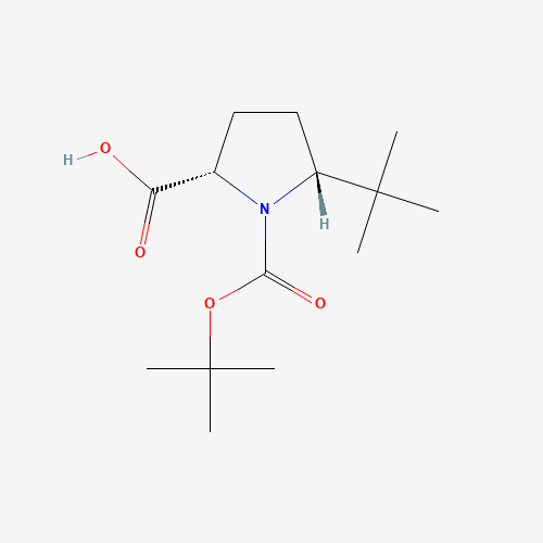 (2S,5R)-5-tert-butyl-1-[(2-methylpropan-2-yl)oxycarbonyl]pyrrolidine-2-carboxylic acid (CAS: 185142-15-8) - Chemical Structure and Molecular Formula 