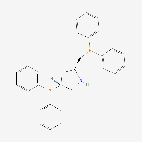 [(3R,5R)-5-(diphenylphosphanylmethyl)pyrrolidin-3-yl]-diphenylphosphane (CAS: 77450-05-6) - Chemical Structure and Molecular Formula 