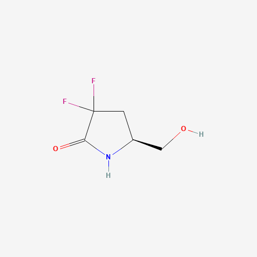 (5S)-3,3-difluoro-5-(hydroxymethyl)pyrrolidin-2-one (CAS: 255903-84-5) - Chemical Structure and Molecular Formula 