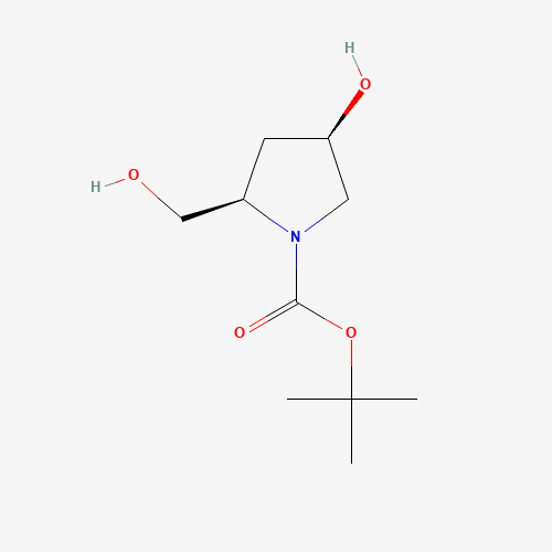 tert-butyl (2R,4R)-4-hydroxy-2-(hydroxymethyl)pyrrolidine-1-carboxylate (CAS: 141850-54-6) - Chemical Structure and Molecular Formula 