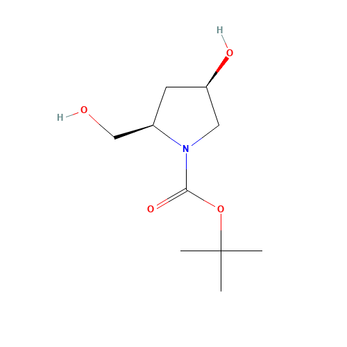 tert-butyl (2R,4R)-4-hydroxy-2-(hydroxymethyl)pyrrolidine-1-carboxylate (CAS: 141850-54-6) - Chemical Structure and Molecular Formula 