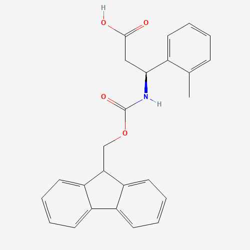 (3S)-3-(9H-fluoren-9-ylmethoxycarbonylamino)-3-(2-methylphenyl)propanoic acid (CAS: 501015-26-5) - Chemical Structure and Molecular Formula 