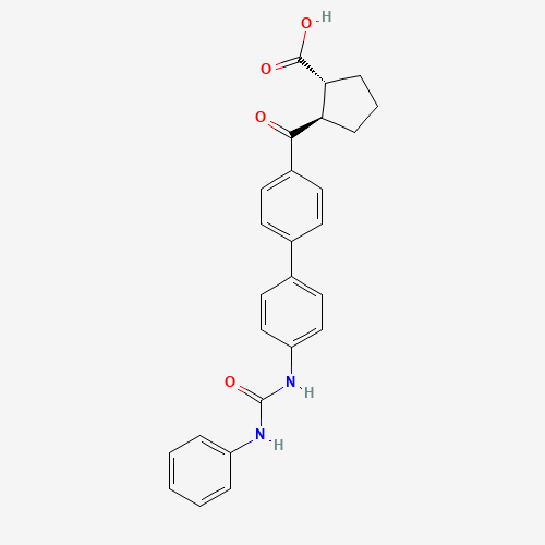 (1R,2R)-2-[4-[4-(phenylcarbamoylamino)phenyl]benzoyl]cyclopentane-1-carboxylic acid (CAS: 959122-11-3) - Chemical Structure and Molecular Formula 