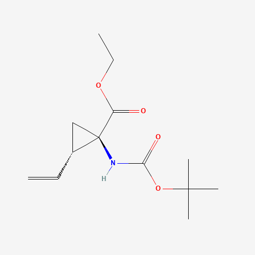 ethyl (1R,2S)-2-ethenyl-1-[(2-methylpropan-2-yl)oxycarbonylamino]cyclopropane-1-carboxylate (CAS: 259217-95-3) - Chemical Structure and Molecular Formula 
