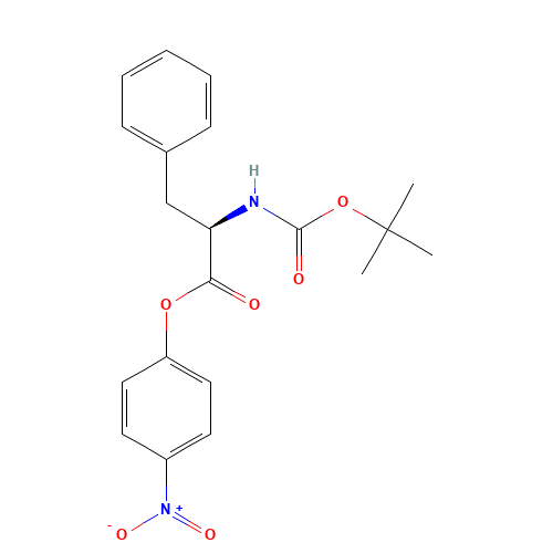 (4-nitrophenyl) (2R)-2-[(2-methylpropan-2-yl)oxycarbonylamino]-3-phenylpropanoate (CAS: 16159-70-9) - Chemical Structure and Molecular Formula 