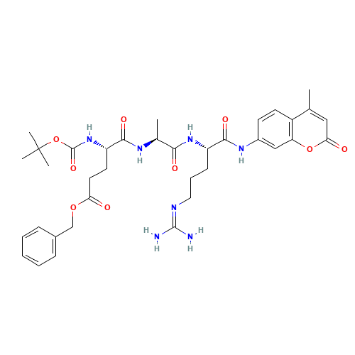 benzyl (4S)-5-[[(2S)-1-[[(2S)-5-(diaminomethylideneamino)-1-[(4-methyl-2-oxochromen-7-yl)amino]-1-oxopentan-2-yl]amino]-1-oxopropan-2-yl]amino]-4-[(2-methylpropan-2-yl)oxycarbonylamino]-5-oxopentanoate (CAS: 113866-16-3) - Related Chemical Product