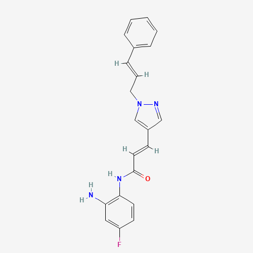 (E)-N-(2-amino-4-fluorophenyl)-3-[1-[(E)-3-phenylprop-2-enyl]pyrazol-4-yl]prop-2-enamide (CAS: 1357389-11-7) - Related Chemical Product
