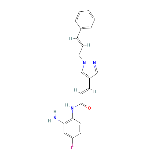 (E)-N-(2-amino-4-fluorophenyl)-3-[1-[(E)-3-phenylprop-2-enyl]pyrazol-4-yl]prop-2-enamide (CAS: 1357389-11-7) - Related Chemical Product