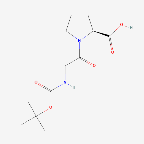 (2S)-1-[2-[(2-methylpropan-2-yl)oxycarbonylamino]acetyl]pyrrolidine-2-carboxylic acid (CAS: 14296-92-5) - Chemical Structure and Molecular Formula 