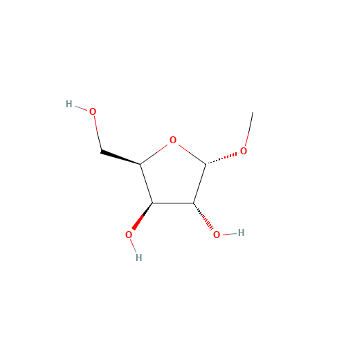 (2R,3R,4R,5S)-2-(hydroxymethyl)-5-methoxyoxolane-3,4-diol (CAS: 1824-96-0) - Chemical Structure and Molecular Formula 