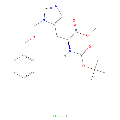 methyl (2S)-2-[(2-methylpropan-2-yl)oxycarbonylamino]-3-[3-(phenylmethoxymethyl)imidazol-4-yl]propanoate;hydrochloride (CAS: 83468-80-8) - Related Chemical Product