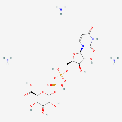 azane;(2S,3S,4S,5R,6R)-6-[[[(2R,3S,4R,5R)-5-(2,4-dioxopyrimidin-1-yl)-3,4-dihydroxyoxolan-2-yl]methoxy-hydroxyphosphoryl]oxy-hydroxyphosphoryl]oxy-3,4,5-trihydroxyoxane-2-carboxylic acid (CAS: 78132-48-6) - Related Chemical Product