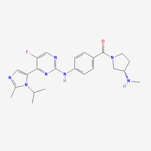 [4-[[5-fluoro-4-(2-methyl-3-propan-2-ylimidazol-4-yl)pyrimidin-2-yl]amino]phenyl]-[(3S)-3-(methylamino)pyrrolidin-1-yl]methanone (CAS: 924641-59-8) - Related Chemical Product