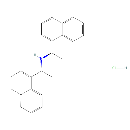 (1R)-1-naphthalen-1-yl-N-[(1R)-1-naphthalen-1-ylethyl]ethanamine;hydrochloride (CAS: 312619-39-9) - Chemical Structure and Molecular Formula 