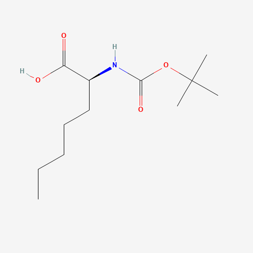 (2S)-2-[(2-methylpropan-2-yl)oxycarbonylamino]heptanoic acid (CAS: 71066-01-8) - Chemical Structure and Molecular Formula 