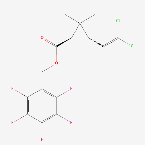 (2,3,4,5,6-pentafluorophenyl)methyl (1R,3S)-3-(2,2-dichloroethenyl)-2,2-dimethylcyclopropane-1-carboxylate (CAS: 75867-00-4) - Chemical Structure and Molecular Formula 