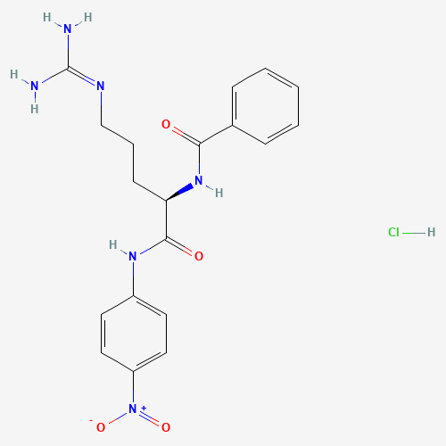 N-[(2R)-5-(diaminomethylideneamino)-1-(4-nitroanilino)-1-oxopentan-2-yl]benzamide;hydrochloride (CAS: 21653-41-8) - Chemical Structure and Molecular Formula 