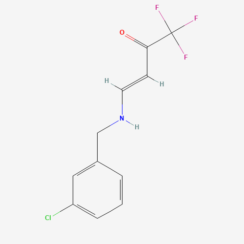 (E)-4-[(3-chlorophenyl)methylamino]-1,1,1-trifluorobut-3-en-2-one (CAS: 215519-29-2) - Chemical Structure and Molecular Formula 