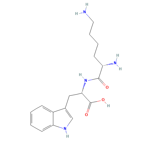 (2S)-2-[[(2S)-2,6-diaminohexanoyl]amino]-3-(1H-indol-3-yl)propanoic acid (CAS: 50674-18-5) - Chemical Structure and Molecular Formula 