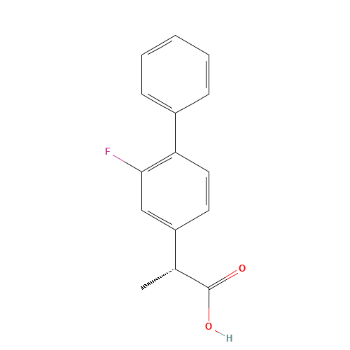 (2R)-2-(3-fluoro-4-phenylphenyl)propanoic acid (CAS: 51543-40-9) - Chemical Structure and Molecular Formula 