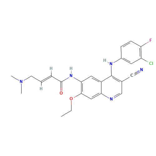 (E)-N-[4-(3-chloro-4-fluoroanilino)-3-cyano-7-ethoxyquinolin-6-yl]-4-(dimethylamino)but-2-enamide (CAS: 326894-84-2) - Chemical Structure and Molecular Formula 