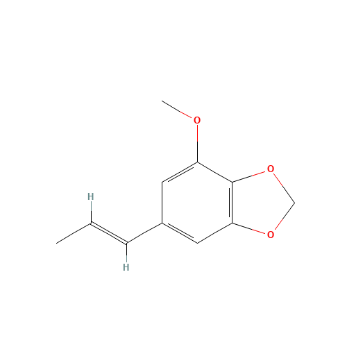 4-methoxy-6-[(E)-prop-1-enyl]-1,3-benzodioxole (CAS: 18312-21-5) - Chemical Structure and Molecular Formula 