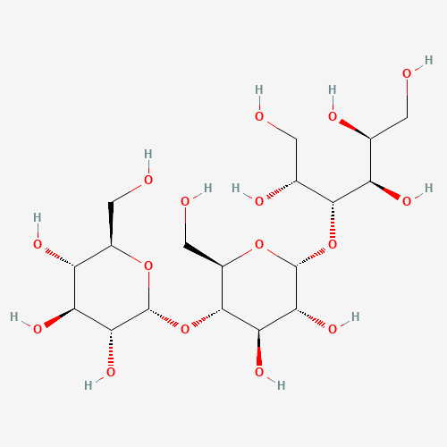 (2S,3R,4R,5R)-4-[(2R,3R,4R,5S,6R)-3,4-dihydroxy-6-(hydroxymethyl)-5-[(2R,3R,4S,5S,6R)-3,4,5-trihydroxy-6-(hydroxymethyl)oxan-2-yl]oxyoxan-2-yl]oxyhexane-1,2,3,5,6-pentol (CAS: 32860-62-1) - Chemical Structure and Molecular Formula 