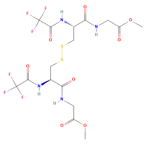 methyl 2-[[(2R)-3-[[(2R)-3-[(2-methoxy-2-oxoethyl)amino]-3-oxo-2-[(2,2,2-trifluoroacetyl)amino]propyl]disulfanyl]-2-[(2,2,2-trifluoroacetyl)amino]propanoyl]amino]acetate (CAS: 89422-41-3) - Related Chemical Product