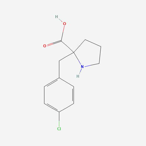 (2R)-2-[(4-chlorophenyl)methyl]pyrrolidine-2-carboxylic acid (CAS: 1049980-77-9) - Chemical Structure and Molecular Formula 