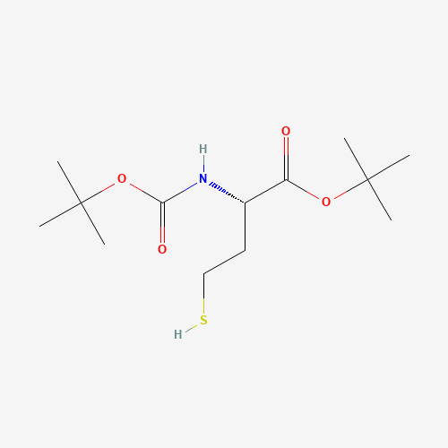 tert-butyl (2S)-2-[(2-methylpropan-2-yl)oxycarbonylamino]-4-sulfanylbutanoate (CAS: 630108-94-0) - Chemical Structure and Molecular Formula 