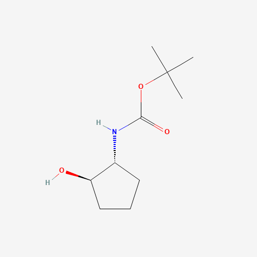 tert-butyl N-[(1R,2R)-2-hydroxycyclopentyl]carbamate (CAS: 155890-37-2) - Chemical Structure and Molecular Formula 