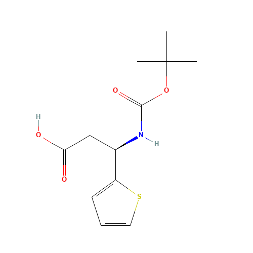 (3R)-3-[(2-methylpropan-2-yl)oxycarbonylamino]-3-thiophen-2-ylpropanoic acid (CAS: 500788-98-7) - Related Chemical Product