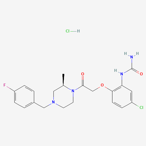 [5-chloro-2-[2-[(2R)-4-[(4-fluorophenyl)methyl]-2-methylpiperazin-1-yl]-2-oxoethoxy]phenyl]urea;hydrochloride (CAS: 288262-96-4) - Related Chemical Product