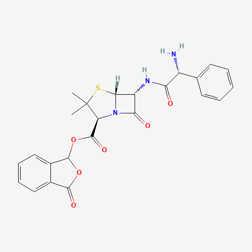 (3-oxo-1H-2-benzofuran-1-yl) (2S,5R,6R)-6-[[(2R)-2-amino-2-phenylacetyl]amino]-3,3-dimethyl-7-oxo-4-thia-1-azabicyclo[3.2.0]heptane-2-carboxylate (CAS: 47747-56-8) - Related Chemical Product