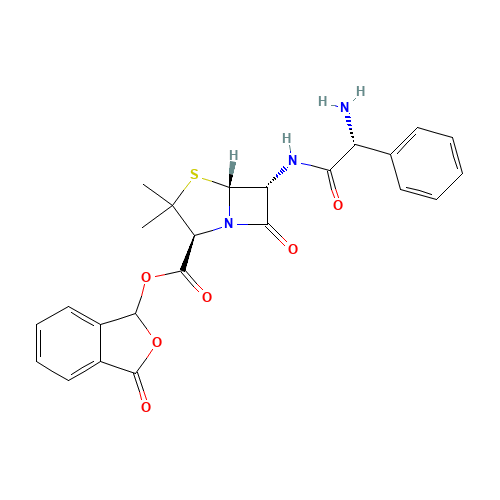(3-oxo-1H-2-benzofuran-1-yl) (2S,5R,6R)-6-[[(2R)-2-amino-2-phenylacetyl]amino]-3,3-dimethyl-7-oxo-4-thia-1-azabicyclo[3.2.0]heptane-2-carboxylate (CAS: 47747-56-8) - Related Chemical Product