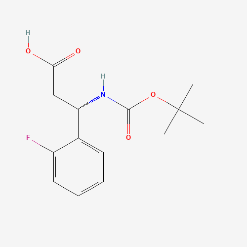 (3S)-3-(2-fluorophenyl)-3-[(2-methylpropan-2-yl)oxycarbonylamino]propanoic acid (CAS: 500770-71-8) - Related Chemical Product