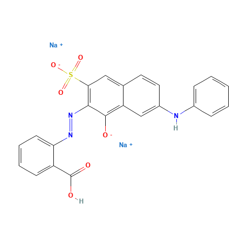 disodium;2-[(2Z)-2-(7-anilino-1-oxo-3-sulfonatonaphthalen-2-ylidene)hydrazinyl]benzoate (CAS: 6369-32-0) - Related Chemical Product