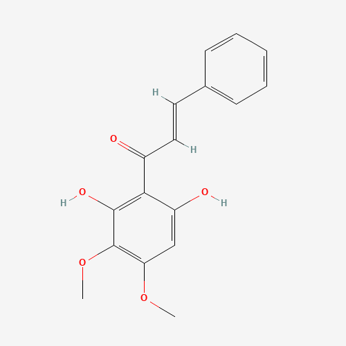 (E)-1-(2,6-dihydroxy-3,4-dimethoxyphenyl)-3-phenylprop-2-en-1-one (CAS: 42438-78-8) - Chemical Structure and Molecular Formula 