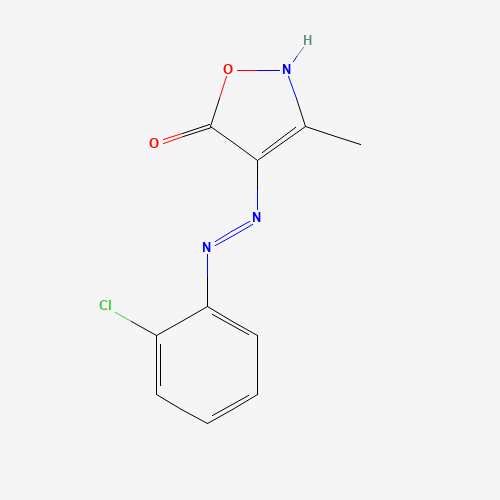 (4Z)-4-[(2-chlorophenyl)hydrazinylidene]-3-methyl-1,2-oxazol-5-one (CAS: 5707-69-7) - Chemical Structure and Molecular Formula 
