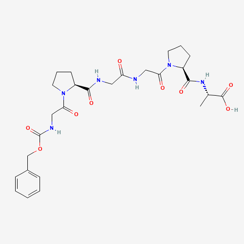 (2S)-2-[[(2S)-1-[2-[[2-[[(2S)-1-[2-(phenylmethoxycarbonylamino)acetyl]pyrrolidine-2-carbonyl]amino]acetyl]amino]acetyl]pyrrolidine-2-carbonyl]amino]propanoic acid (CAS: 13075-38-2) - Chemical Structure and Molecular Formula 