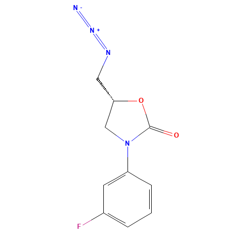 (5R)-5-(azidomethyl)-3-(3-fluorophenyl)-1,3-oxazolidin-2-one (CAS: 149524-44-7) - Chemical Structure and Molecular Formula 