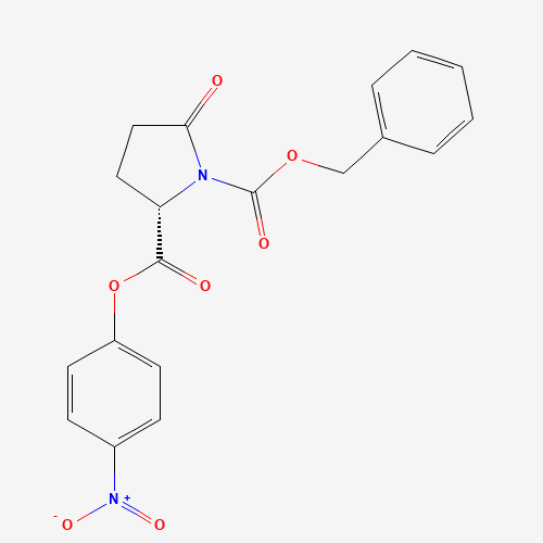 1-O-benzyl 2-O-(4-nitrophenyl) (2S)-5-oxopyrrolidine-1,2-dicarboxylate (CAS: 40356-52-3) - Chemical Structure and Molecular Formula 
