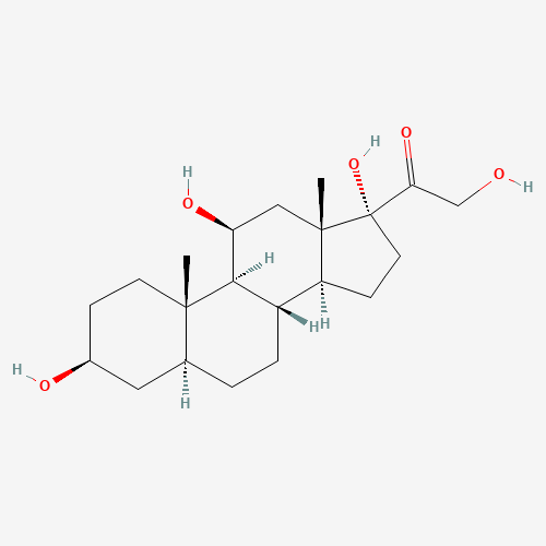 2-hydroxy-1-[(3S,5S,8S,9S,10S,11S,13S,14S,17R)-3,11,17-trihydroxy-10,13-dimethyl-1,2,3,4,5,6,7,8,9,11,12,14,15,16-tetradecahydrocyclopenta[a]phenanthren-17-yl]ethanone (CAS: 651-43-4) - Related Chemical Product