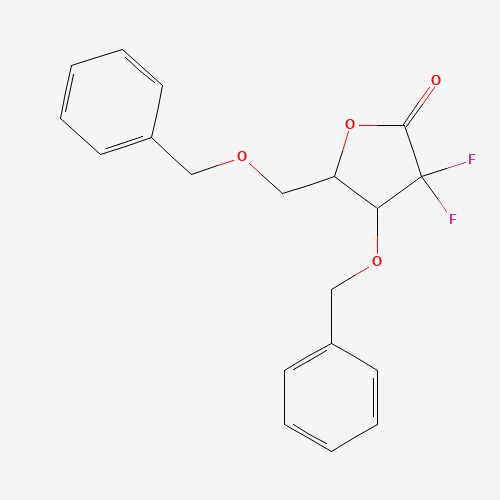 (4S,5R)-3,3-difluoro-4-phenylmethoxy-5-(phenylmethoxymethyl)oxolan-2-one (CAS: 197452-15-6) - Chemical Structure and Molecular Formula 
