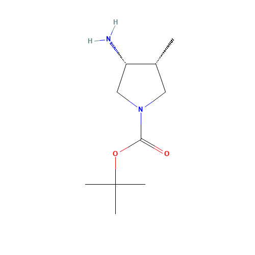tert-butyl (3R,4R)-3-amino-4-methylpyrrolidine-1-carboxylate (CAS: 1207852-59-2) - Chemical Structure and Molecular Formula 